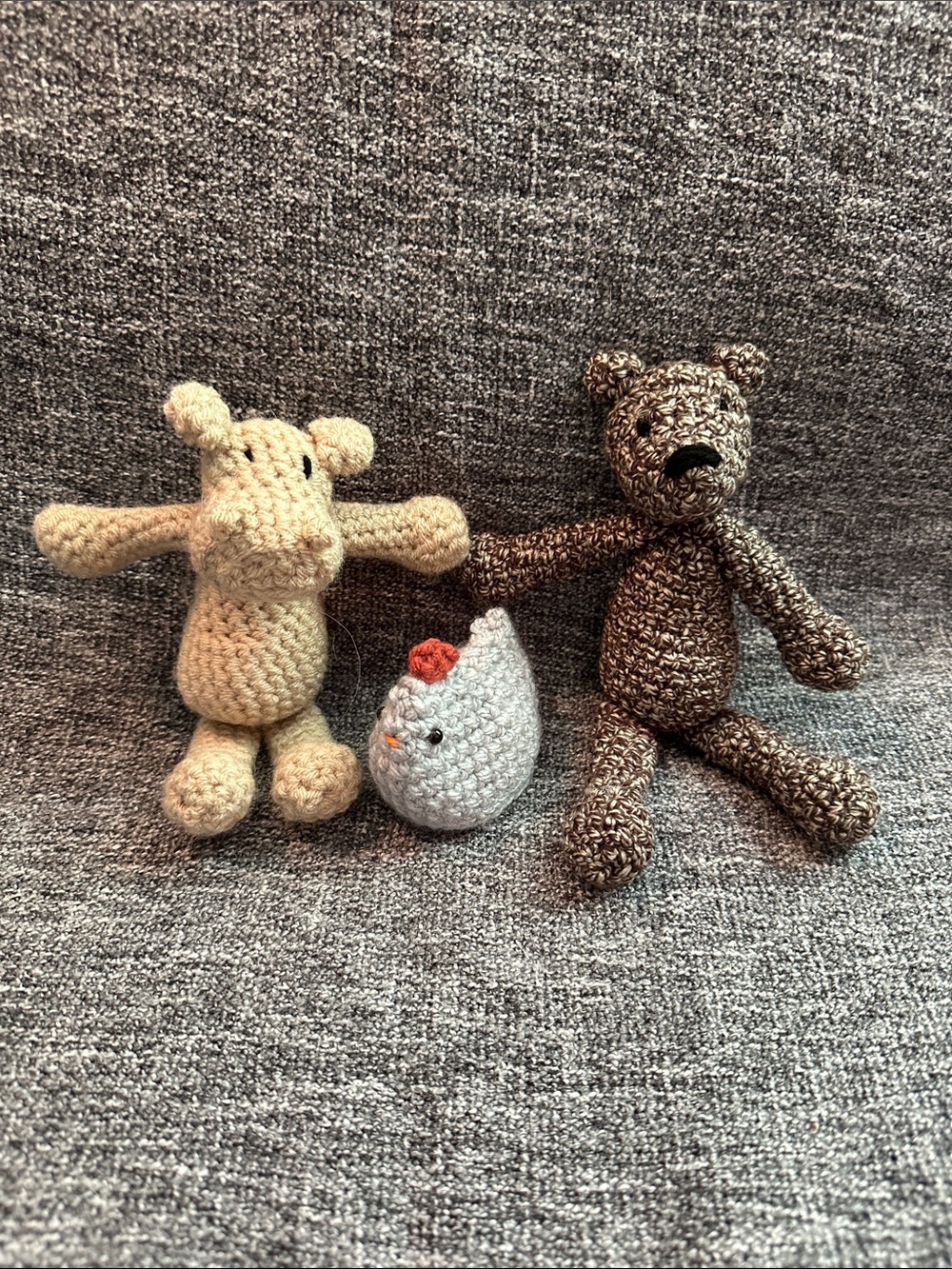 Set of 3 crocheted friends • handmade • crochet